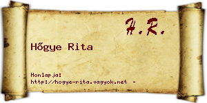 Hőgye Rita névjegykártya